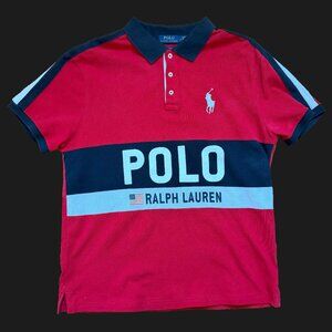 Ralph Lauren Polo Shirt - Red - Size M-L **READ THE DESCRIPTION**